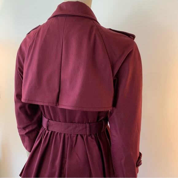 Miu Miu Burgandy Cotton Trench Coat - Picture 5 of 8